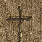 A small cross of twigs